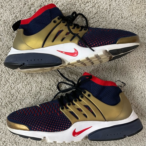 Mens NIKE Navy Red Gold AIR PRESTO Flyknit ULTRA Olympic SNEAKERS